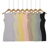 Vestido de Punto Acanalado sin Mangas de Cuello Redondo, Chica Atractiva Pura, Nuevo Estilo de Verano, Elegante Ajustado, Vestido Corto Bodycon Petite