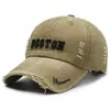 Boné de Baseball Retrô Cruzado Desgastado Rasgado Lavado Homens Mulheres Moda Europeia Americana Exterior Bordado de Letras 3D