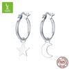 Novos Brincos de Prata 925 Assimétricos Personalizados da Moda Xingyue para Mulheres, Tarraxas de Prata Banhadas a Platina Sce681