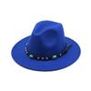 Sombrero de jazz turquesa estilo étnico tibetano moda otoño e invierno sombrero de fieltro cálido de ala ancha sombrero de vaquero occidental sombrero de caballero
