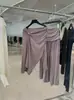 DestacadoYuran 26 Nueva Colección de Principios de Otoño: Conjunto de punto con top de manga larga asimétrico en modal y falda larga plisada