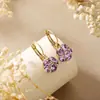 Brinco de argola de bola de cristal avançado 24 anos outono e inverno novo brinco de temperamento compacto requintado com diamantes completos brincos de personalidade moda