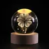 Explosiones transfronterizas Bola de cristal luminosa USB 3D tallada Regalos creativos Adornos de escritorio Bola de cristal Luz nocturna