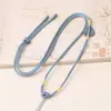 Cordón de Jade Dorado Tejido a Mano Ajustable de 2 mm para Hombres y Mujeres Colgante de Jade Hojas