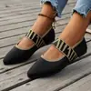 Comercio exterior transfronterizo europeo y americano otoño 2026 planos de suela plana de punto volador punta fina poco profundos sin cordones mocasines retro transpirables para mujer