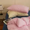 Juego de ropa de cama estilo Ins de cuatro piezas, funda de edredón de algodón lavado y algodón puro, sábana de cama 100% algodón, juego de tres piezas para dormitorio de estudiante