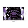 Amazon 2025 Nova Temporada de Formatura Tecido de Fundo Balão Roxo Festa de Formatura Decoração de Layout de Cena de Celebração