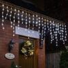 Luces de Tira de Hielo, Luces para Aleros, Luces de Cascada, Cadenas de Luces LED Solares Impermeables para Exteriores, Luces Decorativas para Bodas y Jardines