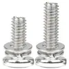 Tornillo Combinado de Tres Piezas de Acero Inoxidable 316 con Cabeza Cruzada Grande Redonda, con Arandelas Planas y de Resorte, Tornillo de Cabeza Plana Grande con Arandelas Planas y de Resorte M4M5M6