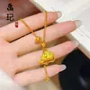 Tienda de Oro Mismo Estilo Collar de Corazón Picado Chapado en Oro Alta Retención de Color Floral Mariposa Moneda de los Cinco Emperadores Collar Venta al por Mayor