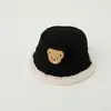 Chapéu Balde Versátil Tendência Japonês de Camurça Infantil Inverno Pelúcia Quente Macio Urso Chapéu de Pescador para Meninos e Meninas