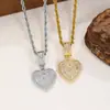 Europa y Estados Unidos transfronterizo caliente chapado en oro moda cobre incrustado circonita amor colgante Joker metal hip hop moda cool collar al por mayor