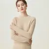 ¡Hilaza Herbalife! Suéter de Cachemira de Lujo Ligero para Mujer Cuello Redondo Hombro Caído Holgado Tejido Suave y Esponjoso Suéter de Nuevo Estilo