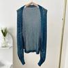 Verão Novo Malha Gelo Silk Xale Feminino Estilo Coreano All-match Cor Sólida Oco Ar-condicionado Quarto Decoração Exterior Manga Xale