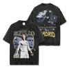 Camiseta de Manga Corta Estampada de Ronaldo Ronaldo Retro Americano Transfronterizo Vintage Holgada Pesada de Cuello Redondo Sudadera con Capucha