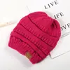 Chapéu de Lã Outono e Inverno Transfronteiriço Feminino cc Chapéu para Rabo de Cavalo Quente Tricô CC Topo Vazio Simples Chapéu de Lua