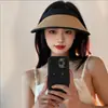 Sombrero de Paja de Doble Capa con Protección UV para Verano, Sombrero de Sol para Playa, Sombrero de Sol para Verano sin Copa, Moderno y Versátil