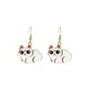 Aretes Divertidos Transfronterizos de Gatito Lindo de Dibujos Animados Aretes Creativos Atmosféricos Aretes de Animales Japoneses y Coreanos Venta al por Mayor Europea y Americana