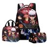 3D Producto Nuevo Anime Regreso a la Batalla Estudiantes de Primaria y Secundaria Mochila Escolar Bolsa para el Almuerzo Estuche de Lápices de Doble Capa Set de Tres Piezas