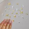 Joias para Nail Art Coração Laço Doce Desenho Animado Concha Vareta Dourada Bolha Rebite Metálico Bolsa com Seis Compartimentos Joias para Unhas