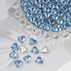 Rhinestones para Uñas K9 Rhinestones Multifacéticos Corazón de Melocotón Inclinado Rhinestones de Punta Inferior Decoración de Corazón Accesorios para Uñas Rhinestones de Cristal Aurora