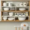 Estante de Almacenamiento de Cocina Extensible, Organizador de Platos, Estante para Gabinete de Encimera, Especiero, Transfronterizo