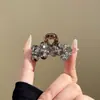 Presilha de garra de cristal transparente e translúcida tamanho pequeno presilha de tubarão presilha de cabelo doce lilás claro presilha de cabelo meio preso presilha celebridade da internet novo estilo moderno