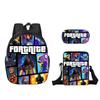 Nuevo Conjunto de Mochila Cubo Salvaje Combinación Dibujos Animados Poliéster Capa Única Estuche para Bolígrafos Bolso de Hombro Mochila Fabricante Venta al por Mayor Caliente
