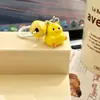 Pingente de Carro Sino Fivela Frango Tridimensional Gordo Desenho Animado Boneca de Resina Casal Estudante Mochila de Escola Enfeites para Pendurar na Bolsa