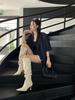 Botas Femininas Novo Estilo 2026 com Circunferência Ampla da Panturrilha, Bico Fino, Salto Fino, Efeito Emagrecedor, Botas Acima do Joelho, Tamanho Grande, Salto Agulha