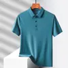 Camisa Polo Sem Marcas de Gelo Masculina Verão Simples com Detalhe Curta Camiseta Casual de Negócios do Pai Top Multicolor