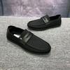 Zapatos de Malla Tejida para Moscas de Primavera y Verano, Transpirables, Moda para Hombre, Cortos, Negros, Casuales, de Cuero, Slip-on