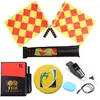 Set de Árbitro de Fútbol con Tarjetas Rojas y Amarillas, Silbato Metálico para Árbitro, Bandera de Juez de Línea, Kit de Herramientas para Árbitros para Entrenadores y Partidos
