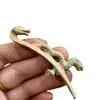 Gancho de Bronze com Osso de Rinoceronte Verde-Enferrujado Antigo com Gancho Dourado, Réplica de Gancho de Dragão Vintage, Artigos Antigos, Item Portátil Colecionável Retrô