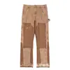 Jeans Largos Casuales Sueltos de Mezclilla con Parches de Graffiti Gal Splash-Ink y Rasgaduras
