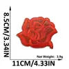 Patch de Bordado de Flor Rosa com Glitter Novo Estilo Patch Floral com Adesivo Termocolante para Decoração de Jaquetas, Sapatos e Malas