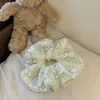 Caperucita Roja Mismo Estilo Atmósfera Anillo para el Cabello Estilo Coreano Industria Pesada Lentejuela Anillo Intestinal Grande Accesorios para Cola de Caballo Flor para el Cabello Diadema