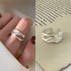 Anel de Cruz Minimalista para Mulheres, Anel Aberto Criativo de Gota d'Água da Moda Única, Tendência de Anel para Dedo Indicador de Nicho