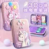 Estuche para Lápices de Unicornio Tridimensional 3D, Caja de Papelería de Aspecto Elevado, Estuche Multifuncional de Gran Capacidad para Estudiantes de Primaria Venta al por Mayor Transfronteriza
