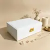 Exclusivo do eBay: Caixa de joias de luxo, caixa de embalagem de joias de camada dupla, organizador de mesa de grande capacidade para colares de pérolas, presilhas de cabelo e pulseiras