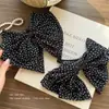 Pinza de Lazo con Lunares Coreana para Mujer Otoño e Invierno Pinza de Tiburón de Alta Gama en la Parte Posterior de la Cabeza Pinza para Cabello Semirrecogido