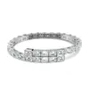 Suministro Transfronterizo Aliexpress Moda de Pareja para Hombres y Mujeres Pulsera Plateada Incrustada con Moissanita Estilo Coreano Pulsera Versátil de Moda