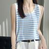 Camisola de mujer con escote en U, color rojo, de verano, con hermosa espalda, de seda helada, corta, sin mangas, de moda.