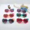 24 Pares Óculos de Sol Infantis da Moda Mistos Desenho Animado Fofo Bebê Coração de Pêssego Óculos de Sol para Festa de Meninos e Meninas