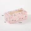 Caja Ventana Mochi de Nieve Dibujos Animados 2/4/6 Piezas Caja de Pastel de Luna Empaque de Galletas Qing Tuan Caja de Regalo
