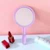 Espejo de Maquillaje Portátil Redondo Grande Transparente de Color de Mano Doble Cara Cara Única Espejo con Mango Lupa Espejo de Mano Portátil