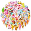 50 Adesivos Coloridos de Casquinha, Estilo Ins Verão Casquinha Chocolate Sorvete Adesivos Fofos de Grafite