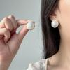 Aretes Franceses Dulces Delicados de Perlas Coloridas Moda Sentido del Diseño Geométrico Personalidad Nicho Simples Combinan con Todo Joyería para las Orejas