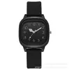 Reloj Cuadrado Estilo Academia Coreana Moda Casual Simple Temperamento para Estudiantes de Secundaria y Preparatoria Color Caramelo Silicona Reloj de Pulsera Pequeño