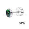 F136 titanio Ópalo redondo aretes de botón para pastel piedra ópalo redonda uña para hueso de la oreja transfronterizo aleación de titanio G23 joyería para perforación corporal